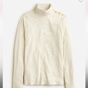 NWT J.Crew Vintage Rib Turtleneck with Buttons Medium